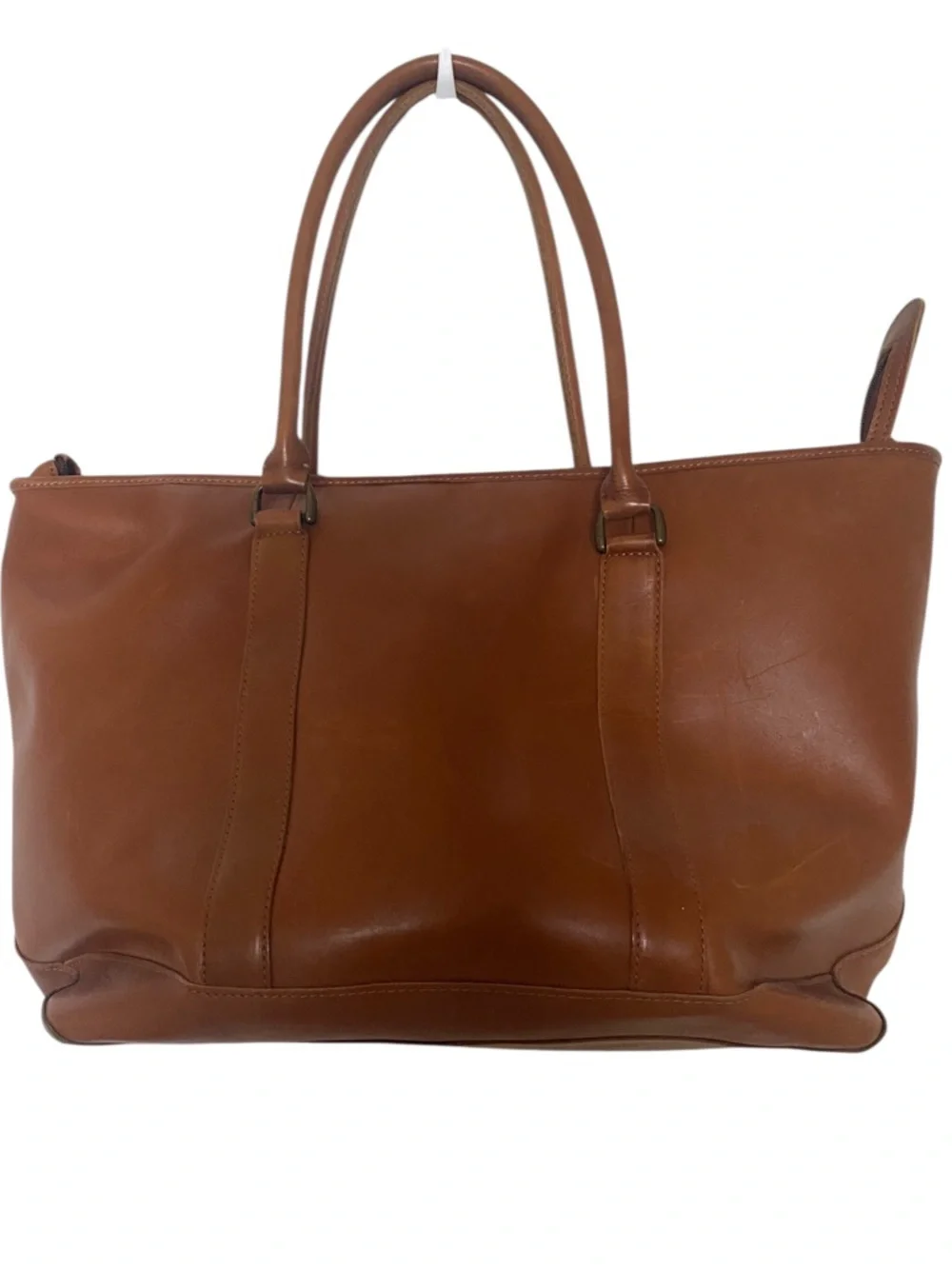 Vintage 1990s L.L. Bean Brown Genuine Leather Field & Town Satchel Tote Bag